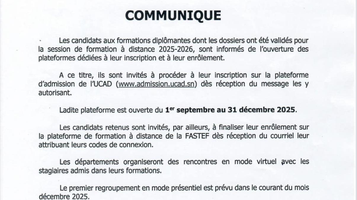 Ouverture des inscriptions à la formation à distance 2025-2026
