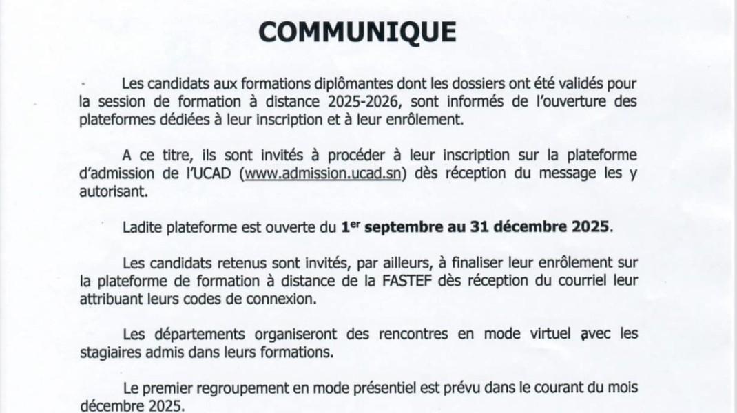 Ouverture des inscriptions à la formation à distance 2025-2026